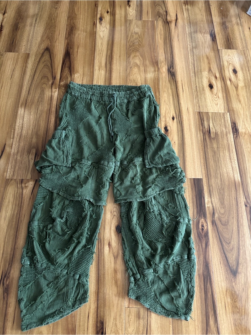 Women’s  Olive Green Distressed Cargo Pants